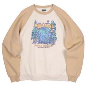 New Parks Project Feel The Earth Breathe Crew Neck Sweatshirt in Neutral Medium